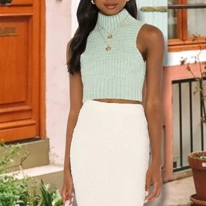 For Love & Lemons Dominique Crop Sweater Tank. Size L. NWT